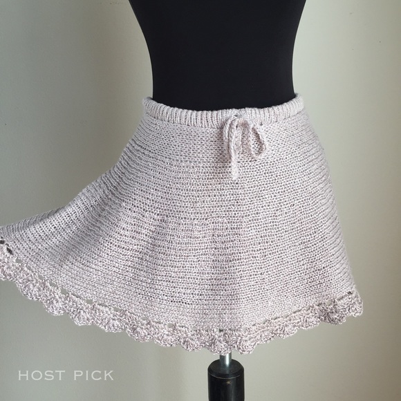 GemFOX Dresses & Skirts - •HP!• Flirty Crochet Knit Mini A-Line Skirt Pink